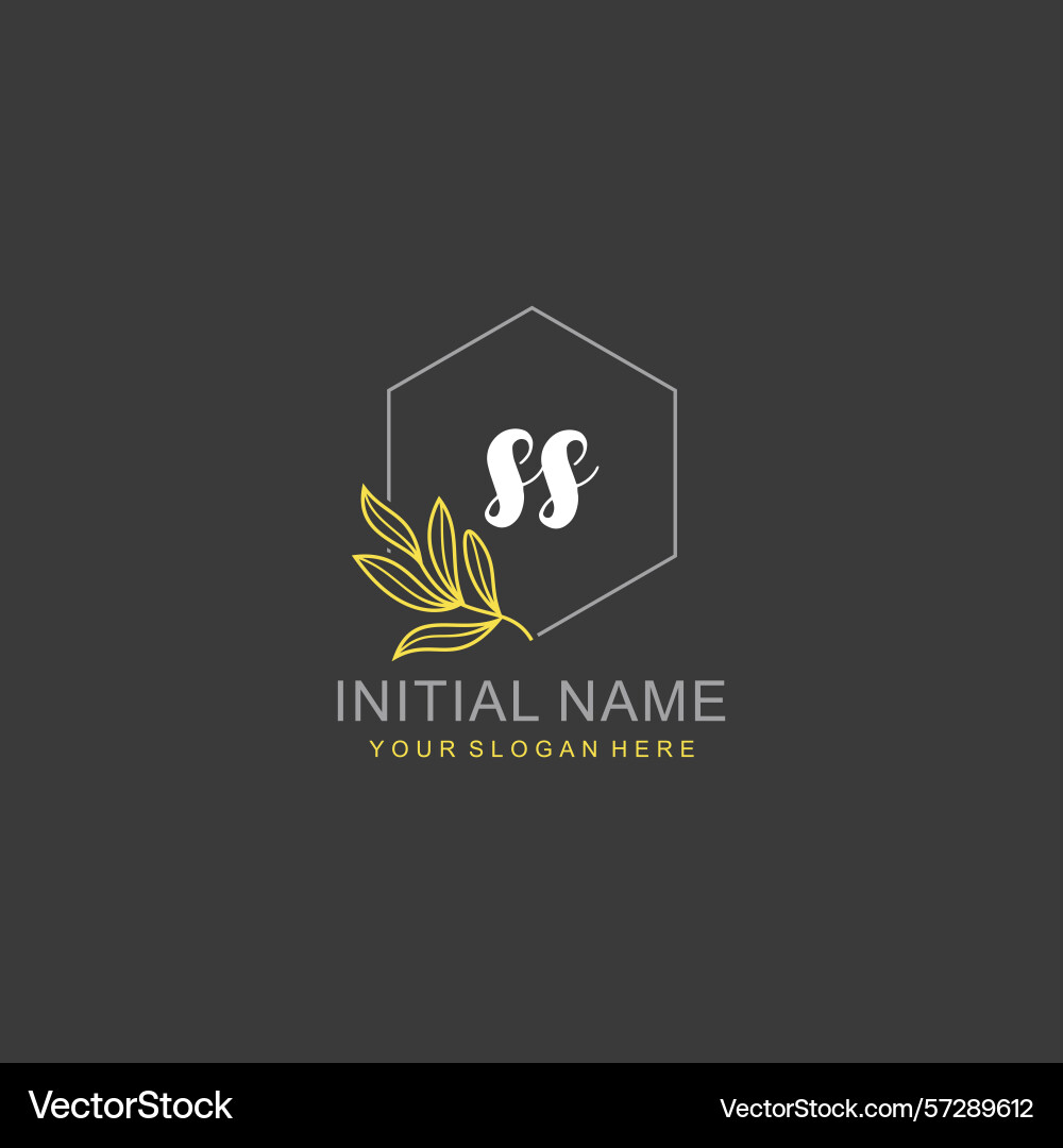 Ss initial logo templates with botanical elements Ss initial logo templates with botanical elements Vector Image