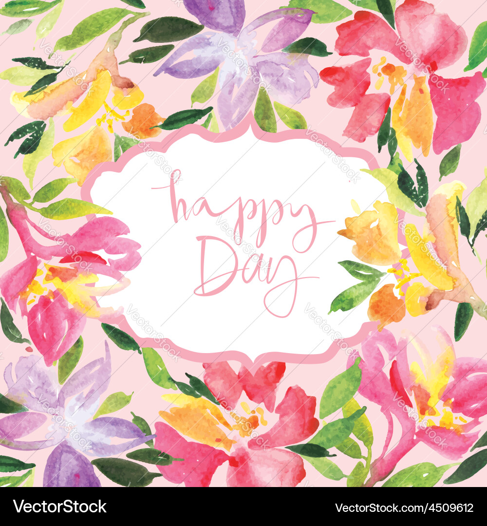 Watercolor greeting card Vector Image