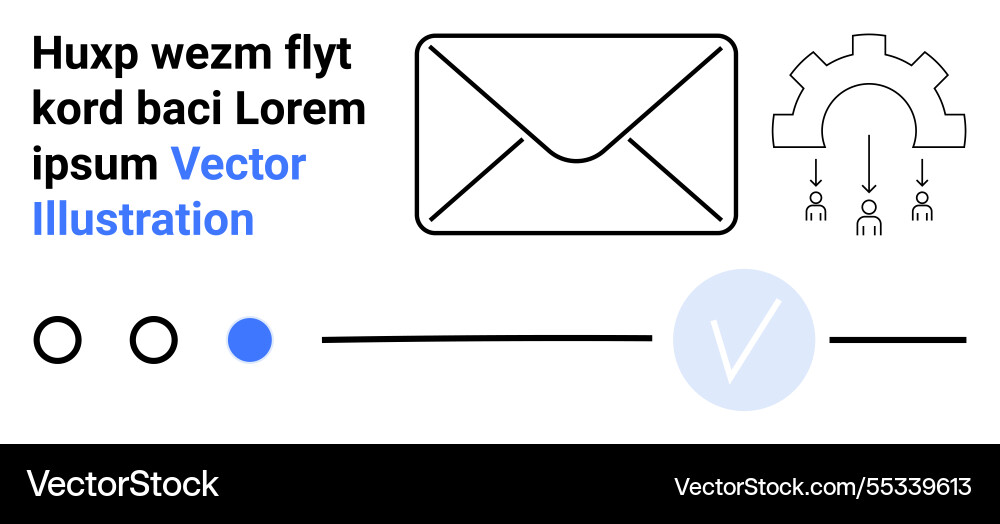 Conceptual email and workflow management elements Vector Image