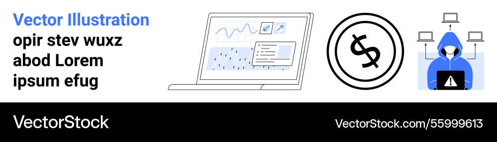 Cybersecurity threats highlighted by data Cybersecurity threats highlighted by data vector image