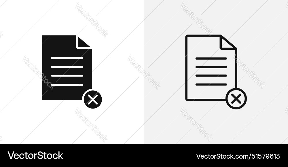 Delete document icon set Delete document icon set Vector Image