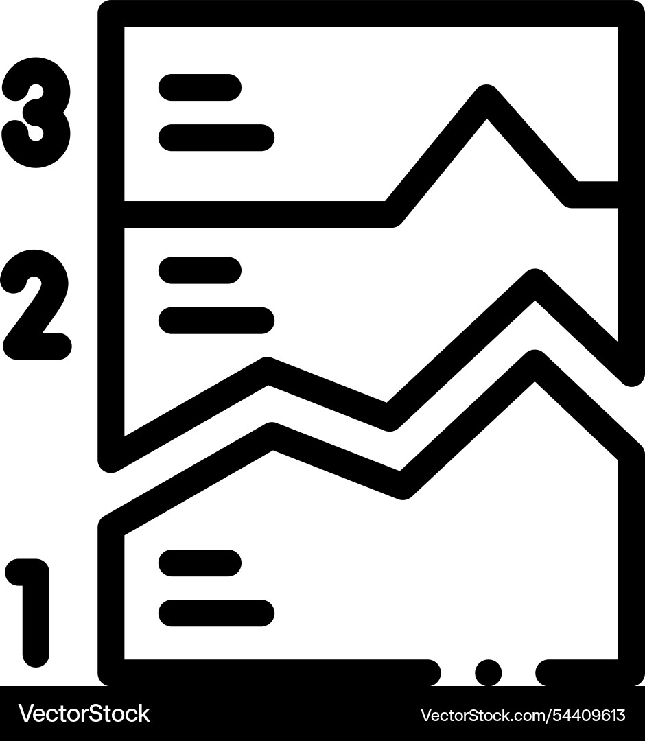 Line chart icon thin linear style design isolated Line chart icon thin linear style design isolated vector image