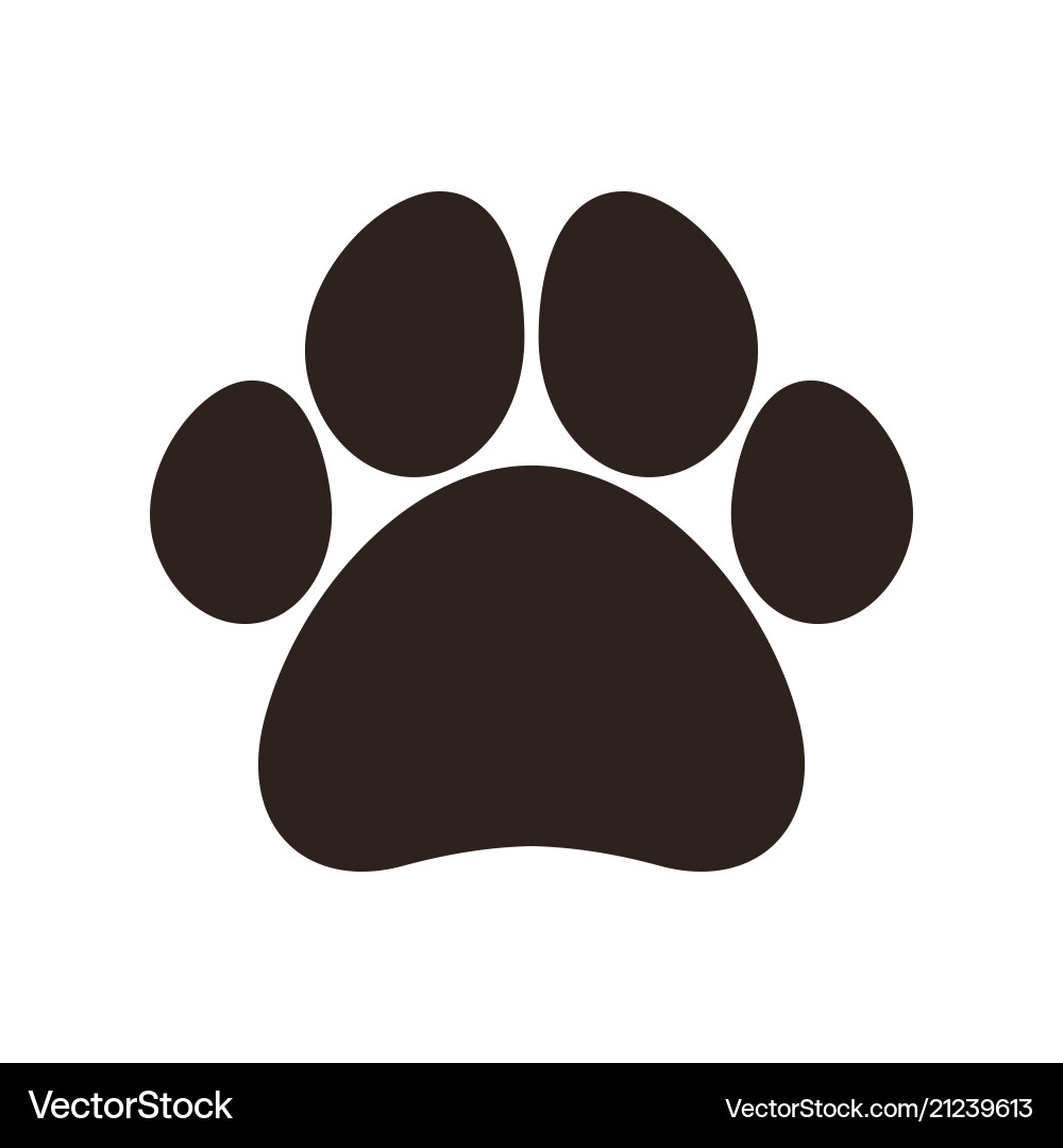 Paw Print Icon - Simple Vector vector image