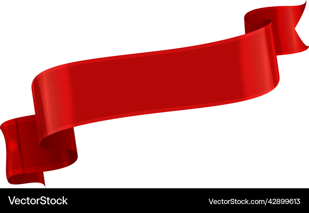 Red empty ribbon composition vector image