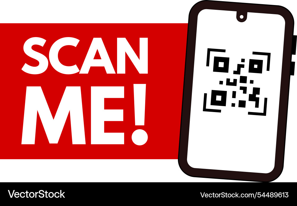 Scan qr code me Vector Image
