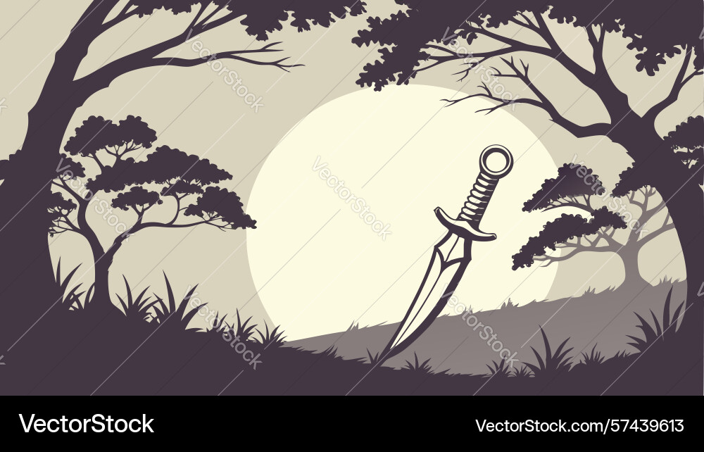Sentinel of the forest a hidden sword marks vector image