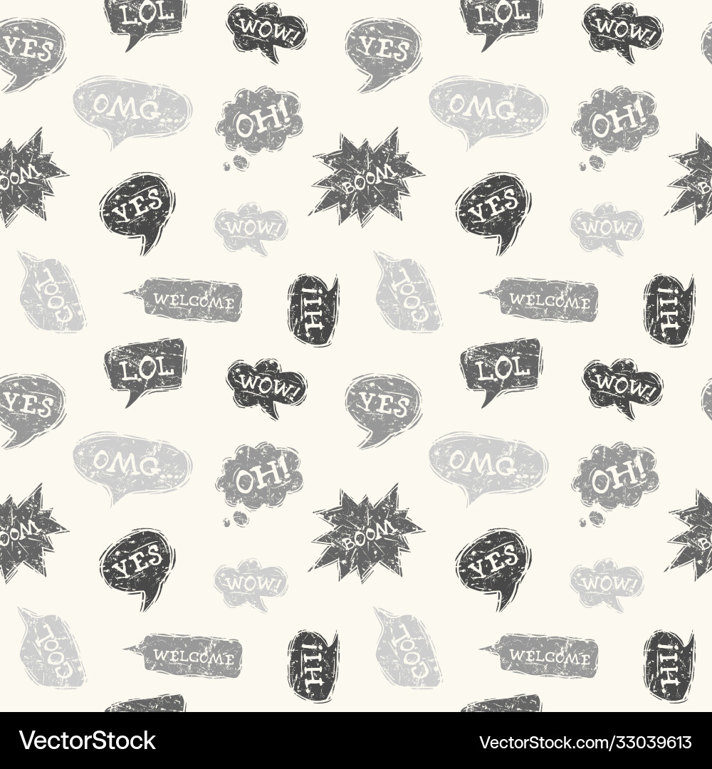 Speech bubble seamless pattern in linocut style Speech bubble seamless pattern in linocut style vector image