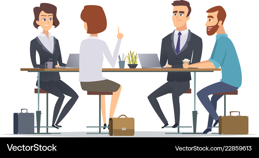 Team Collaboration in Office Royalty Free Vector Image