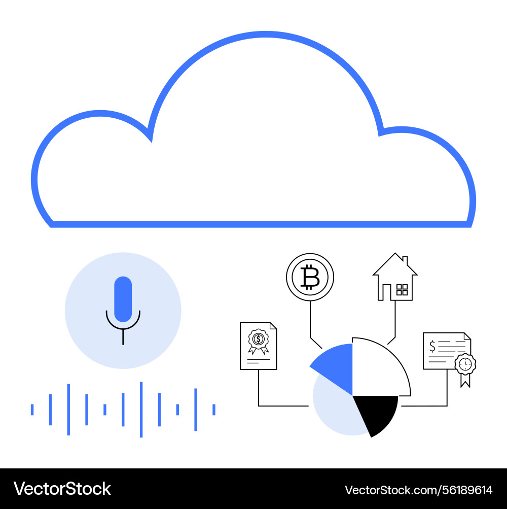 Cloud Computing mit Sprachverarbeitungsdaten Cloud Computing mit Sprachverarbeitungsdaten vektorbild
