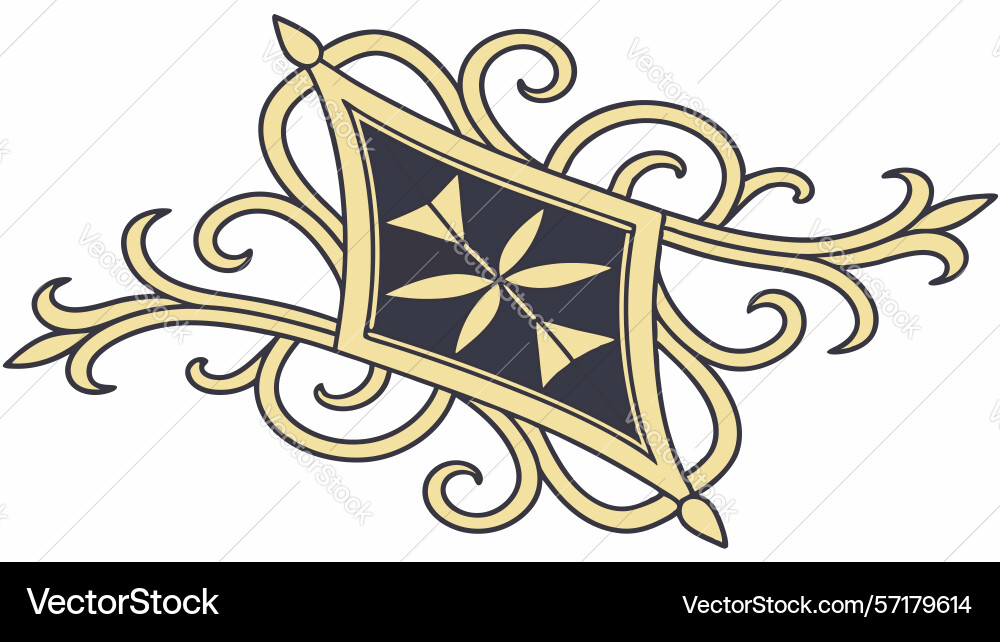 Diamond frame elegant pattern with central design vector image
