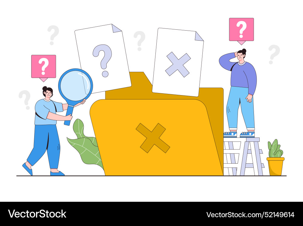 Flat no data concept outline design style minimal vector image