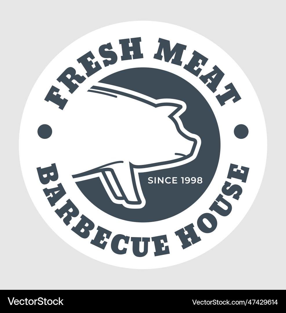 Fresh meat barbecue house label or logotype Fresh meat barbecue house label or logotype vector image