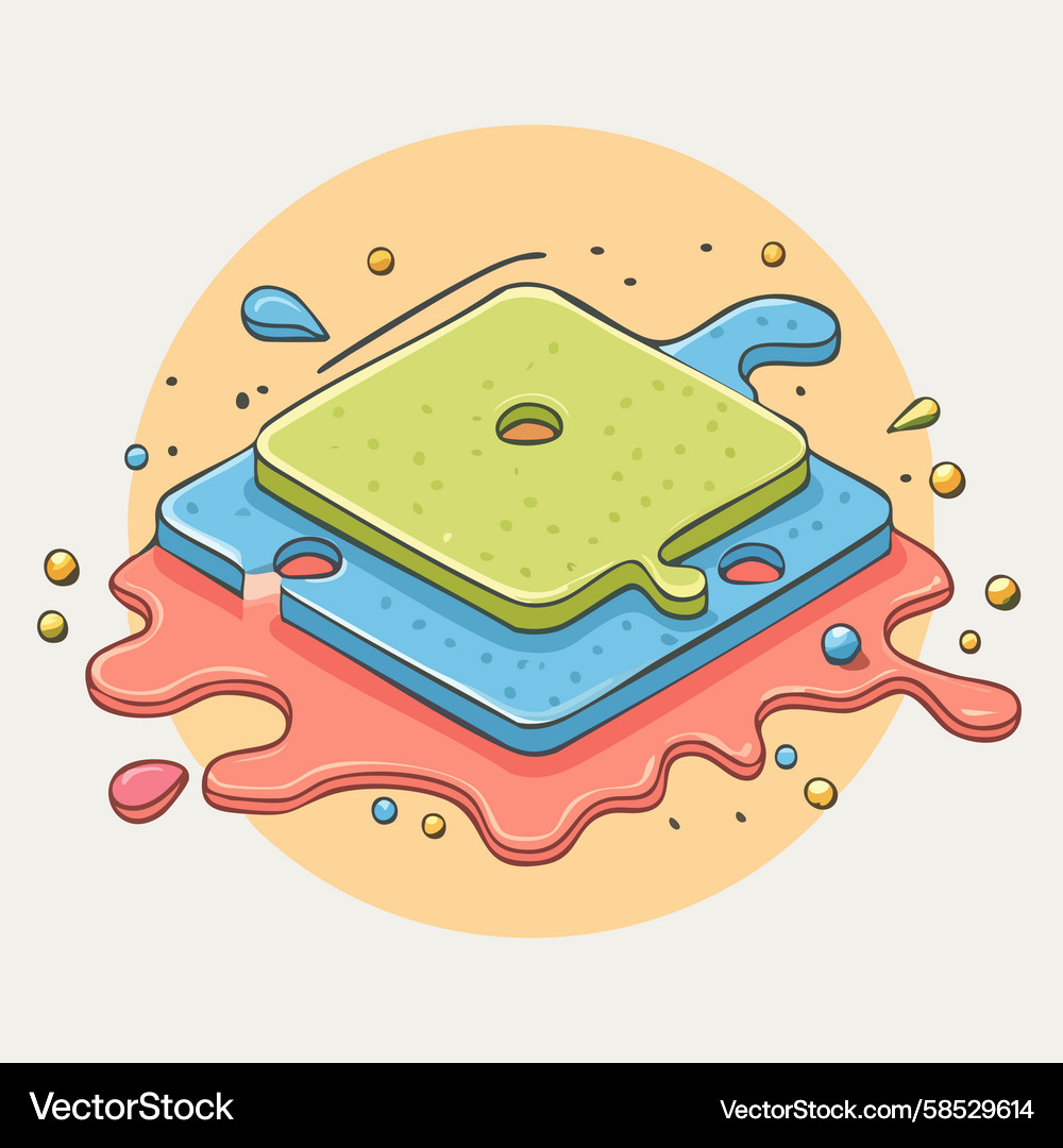 Melting Stack of Colorful Blocks Vector Image