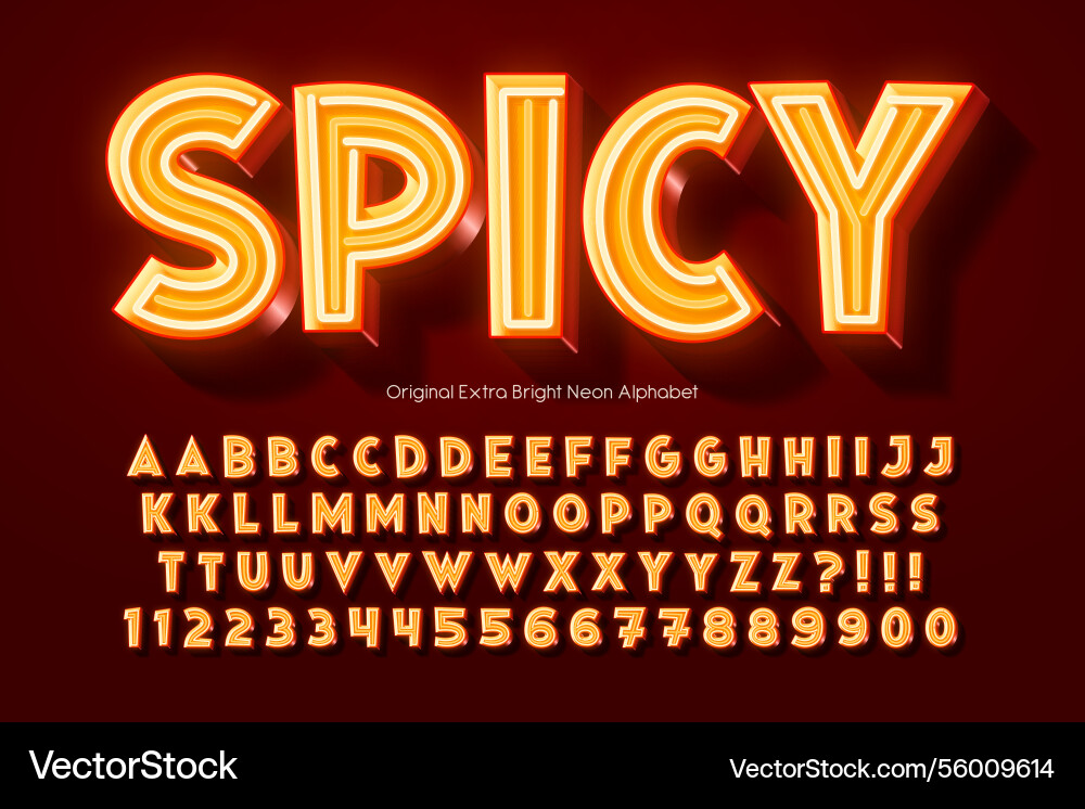 Neon light multicolored alphabet retro-futuristic Neon light multicolored alphabet retro-futuristic Vector Image