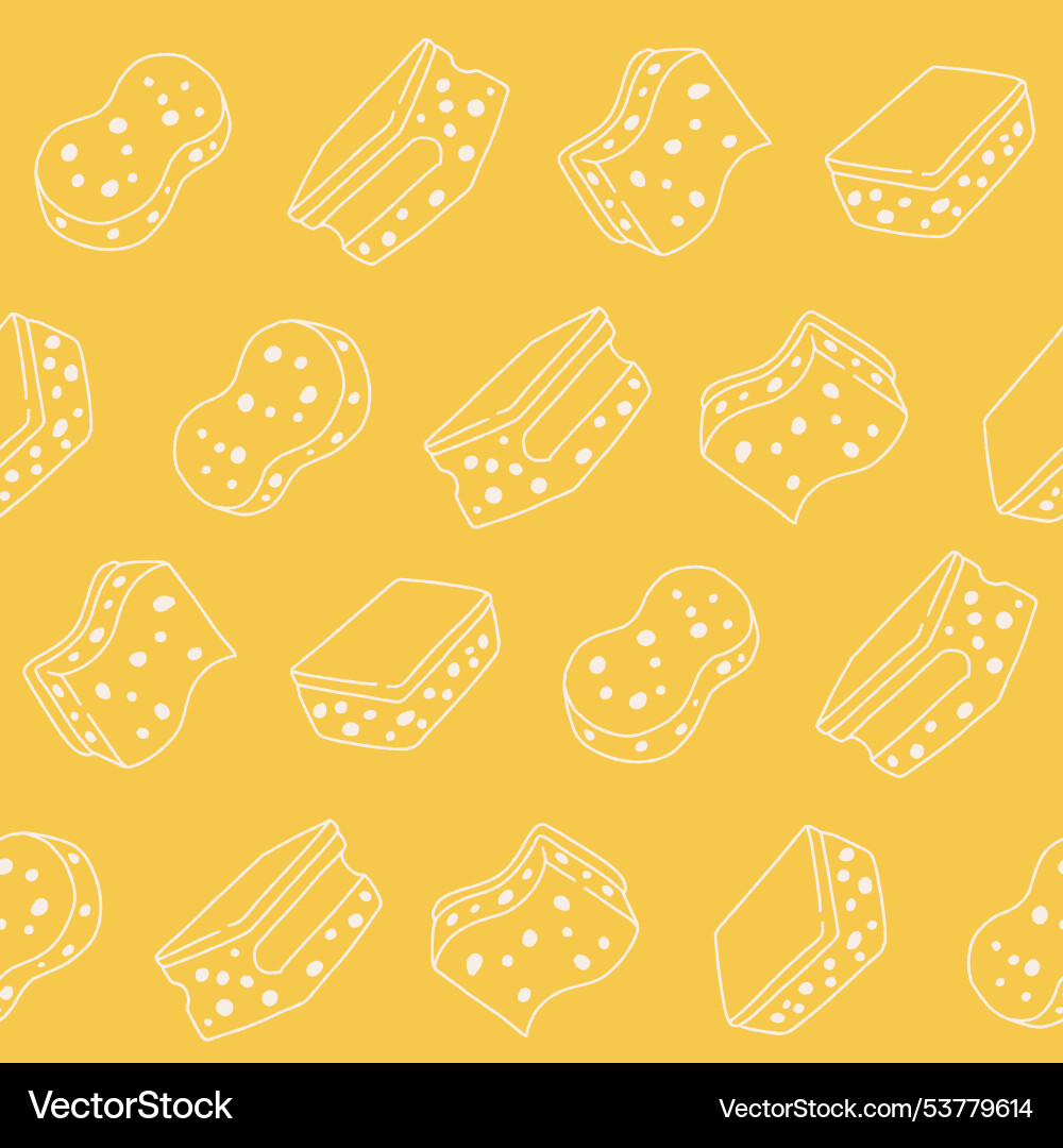 Outline collection of sponge seamless pattern Outline collection of sponge seamless pattern vector image
