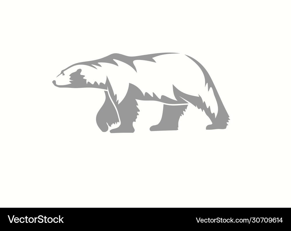 Polar Bear Silhouette – Royalty-Free Vector | VectorStock, image size:1000x794