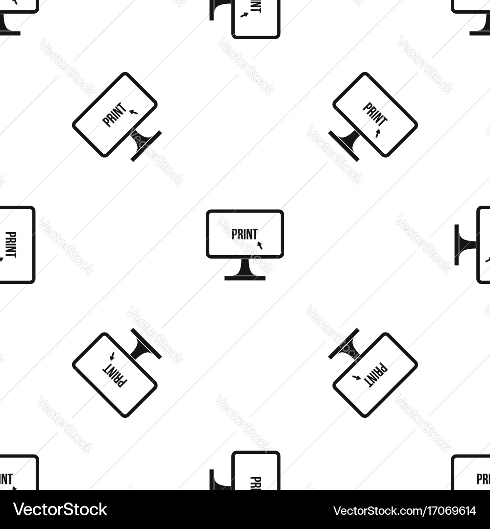 Print word on a computer monitor pattern seamless Vector Image