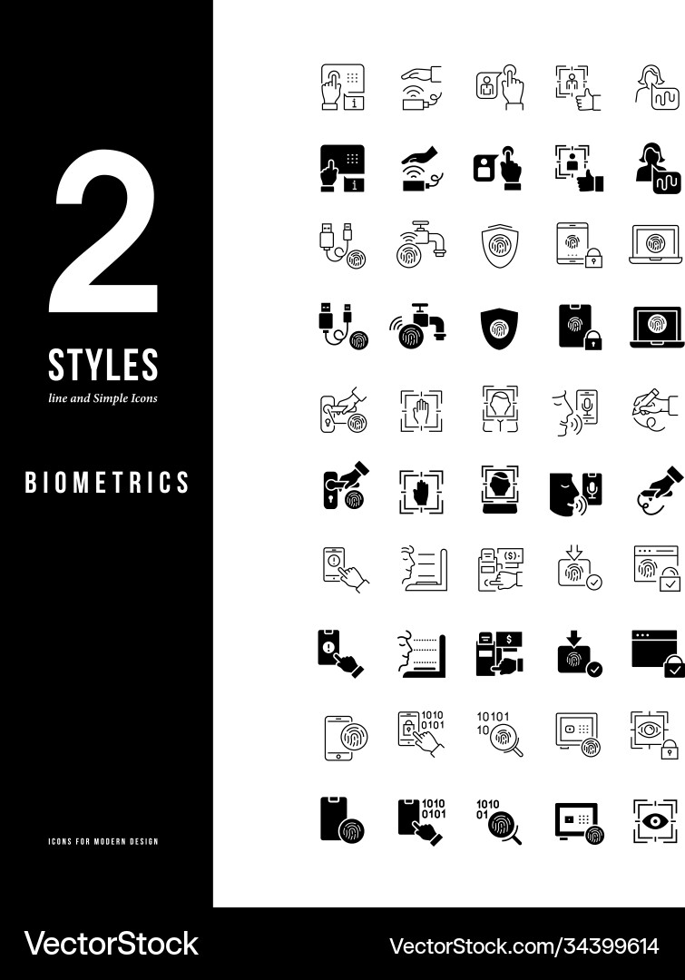 Simple line icons biometrics Simple line icons biometrics vector image