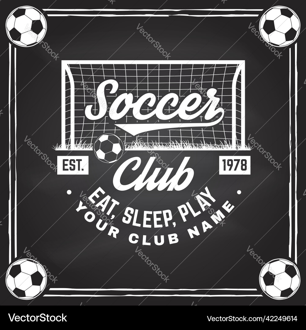 Soccer football club badge design on chalkboard Soccer football club badge design on chalkboard vector image