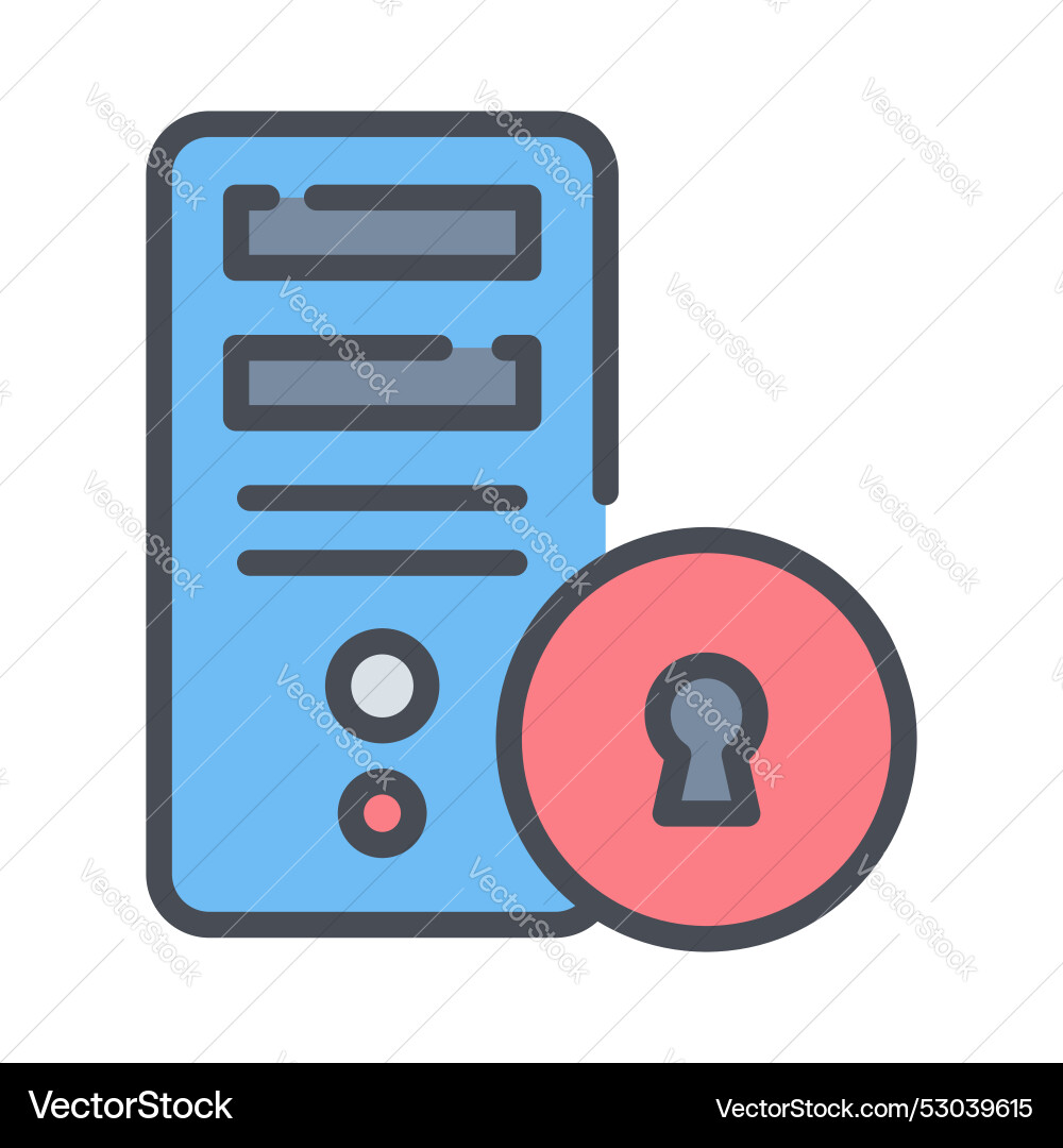 A computer security with lock concept vector image