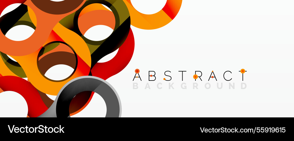Abstract composition with intertwined circular Vector Image