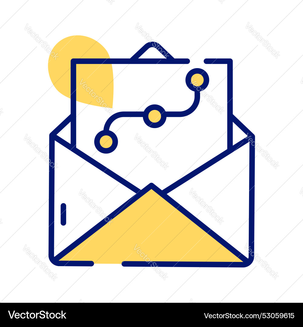 Design file inside letter envelope denoting Vector Image