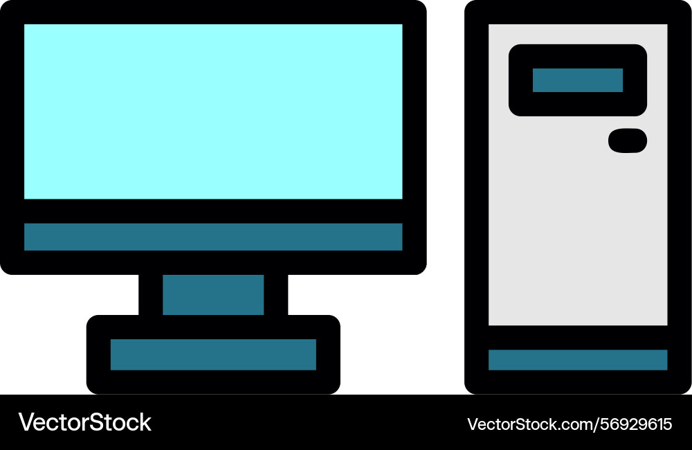 Desktop computer line filled style icon design Vector Image