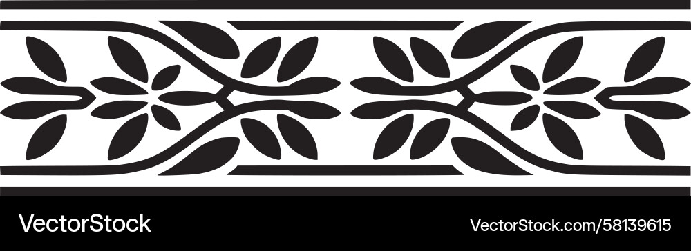 Elegant Leaf Border Pattern Vector Image