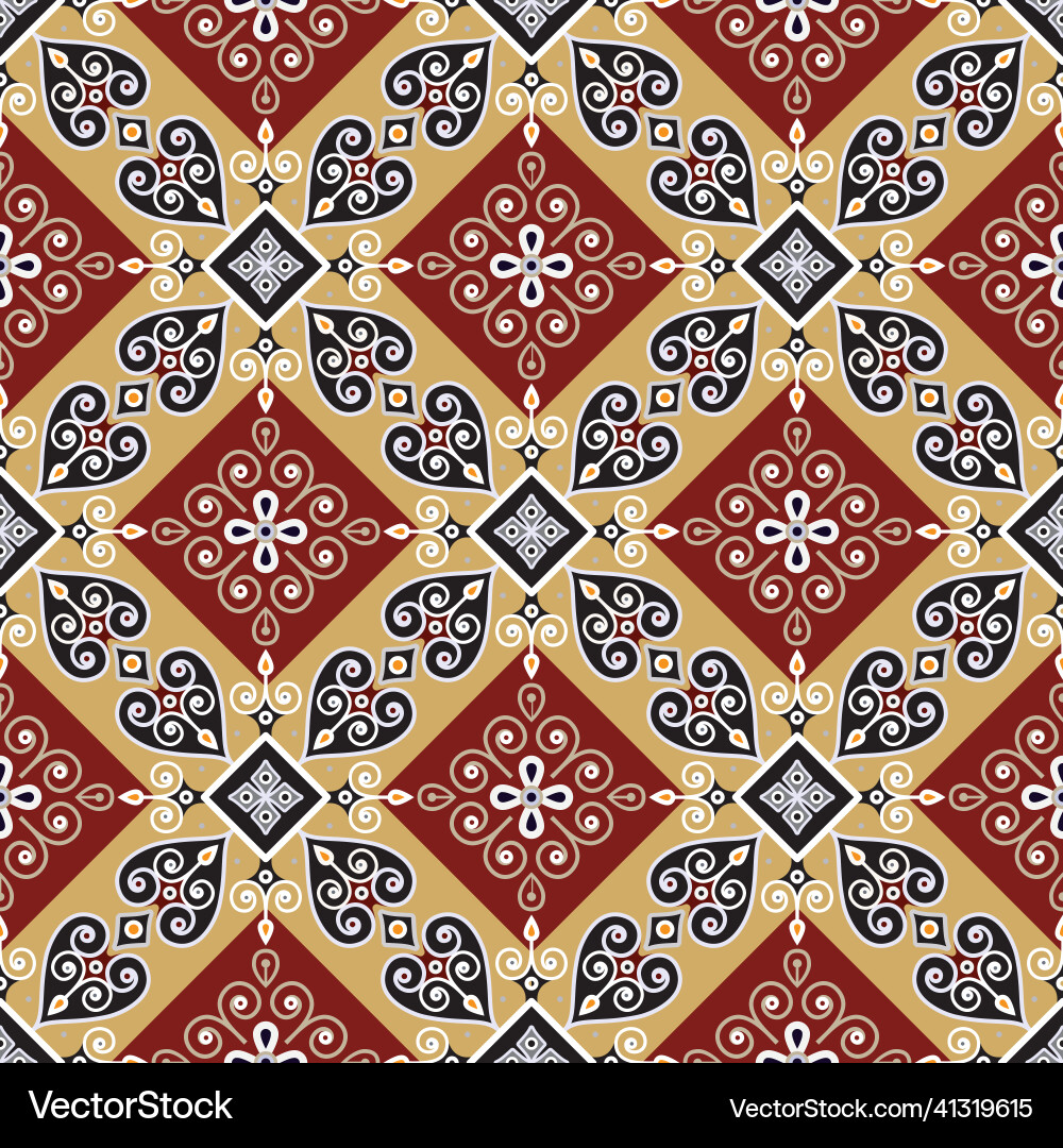Floral batik pattern seamless Floral batik pattern seamless vector image