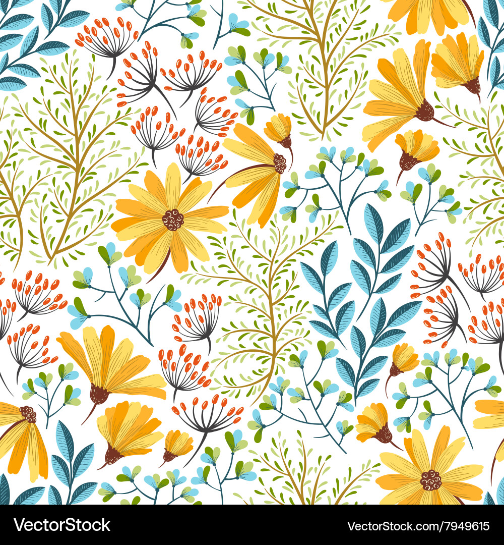 Floral Spring Pattern vector image