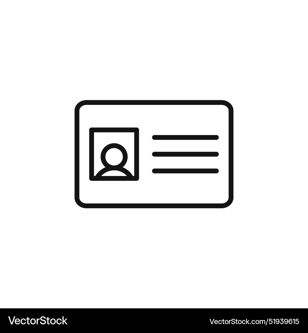 Identification card icon logo sign outline Vector Image