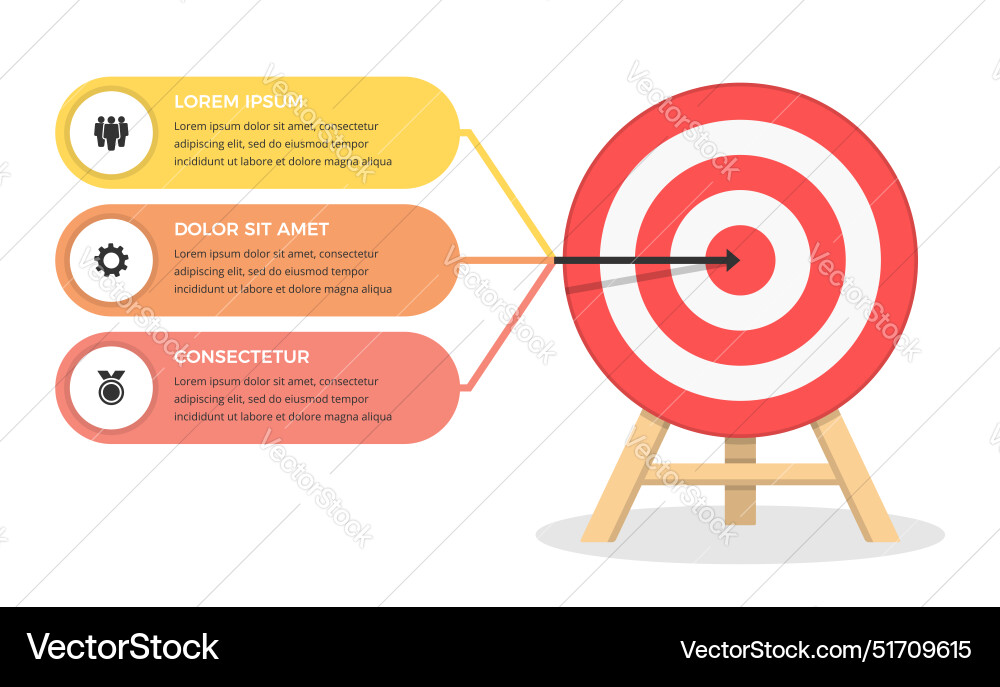 Red Target with Three Elements vector image