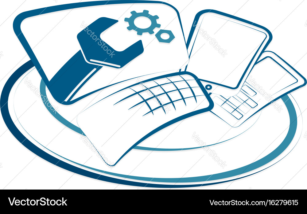 Service of smartphones and computers vector image