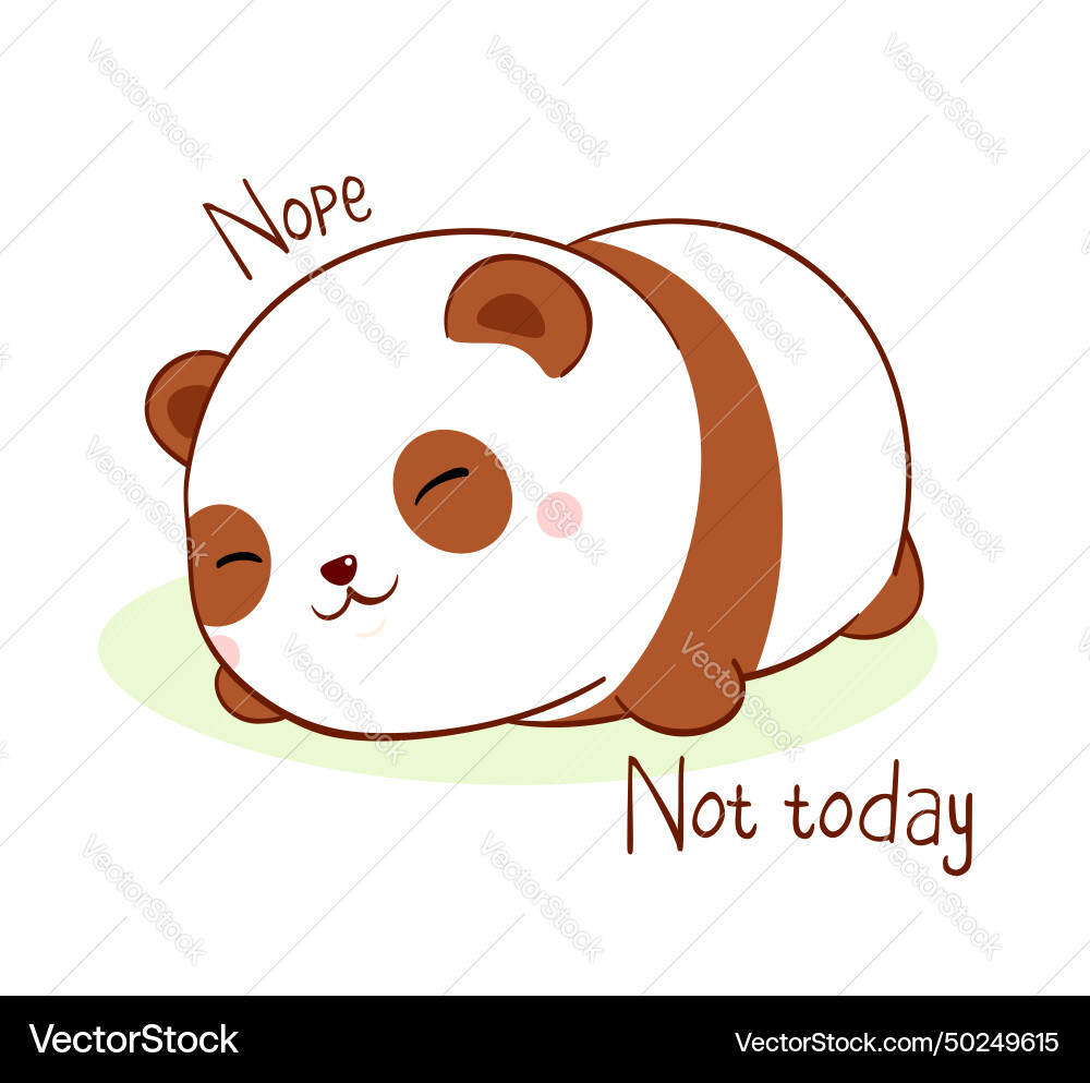 Square card with a lying lazy panda vector image