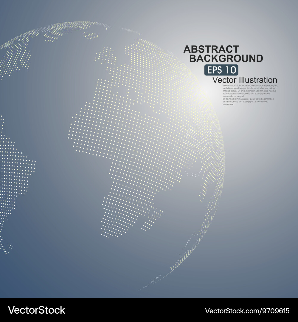 Three-dimensional abstract planet dots vector image