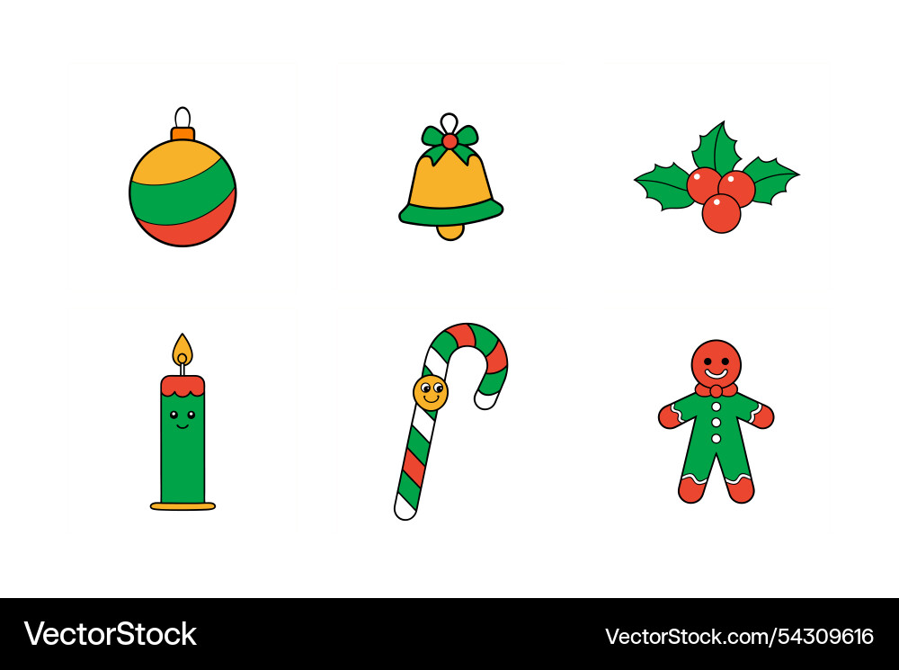 6-bundle template of christmas element Vector Image