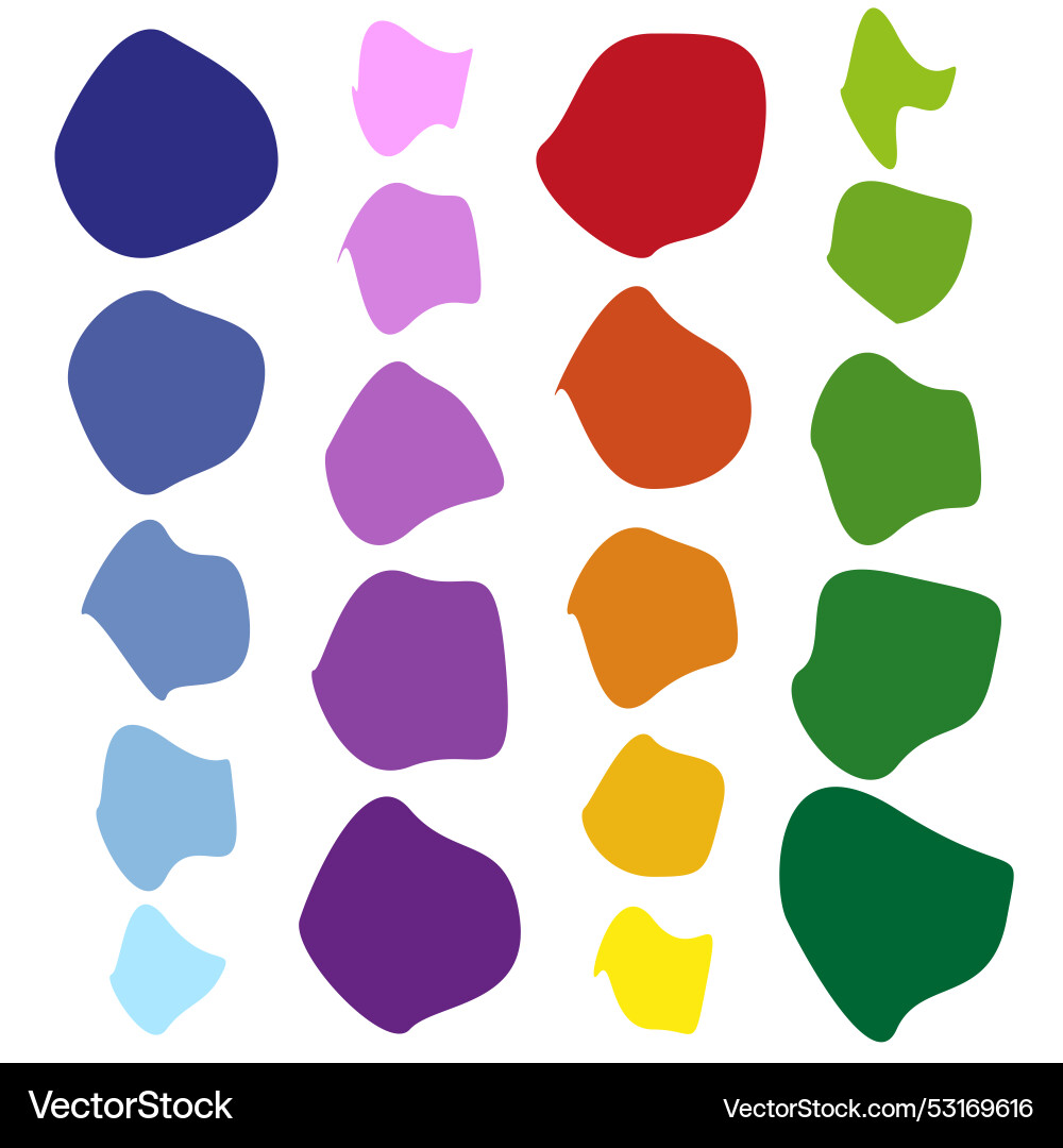 Abstract color shapes multicolored set irregular Abstract color shapes multicolored set irregular vector image