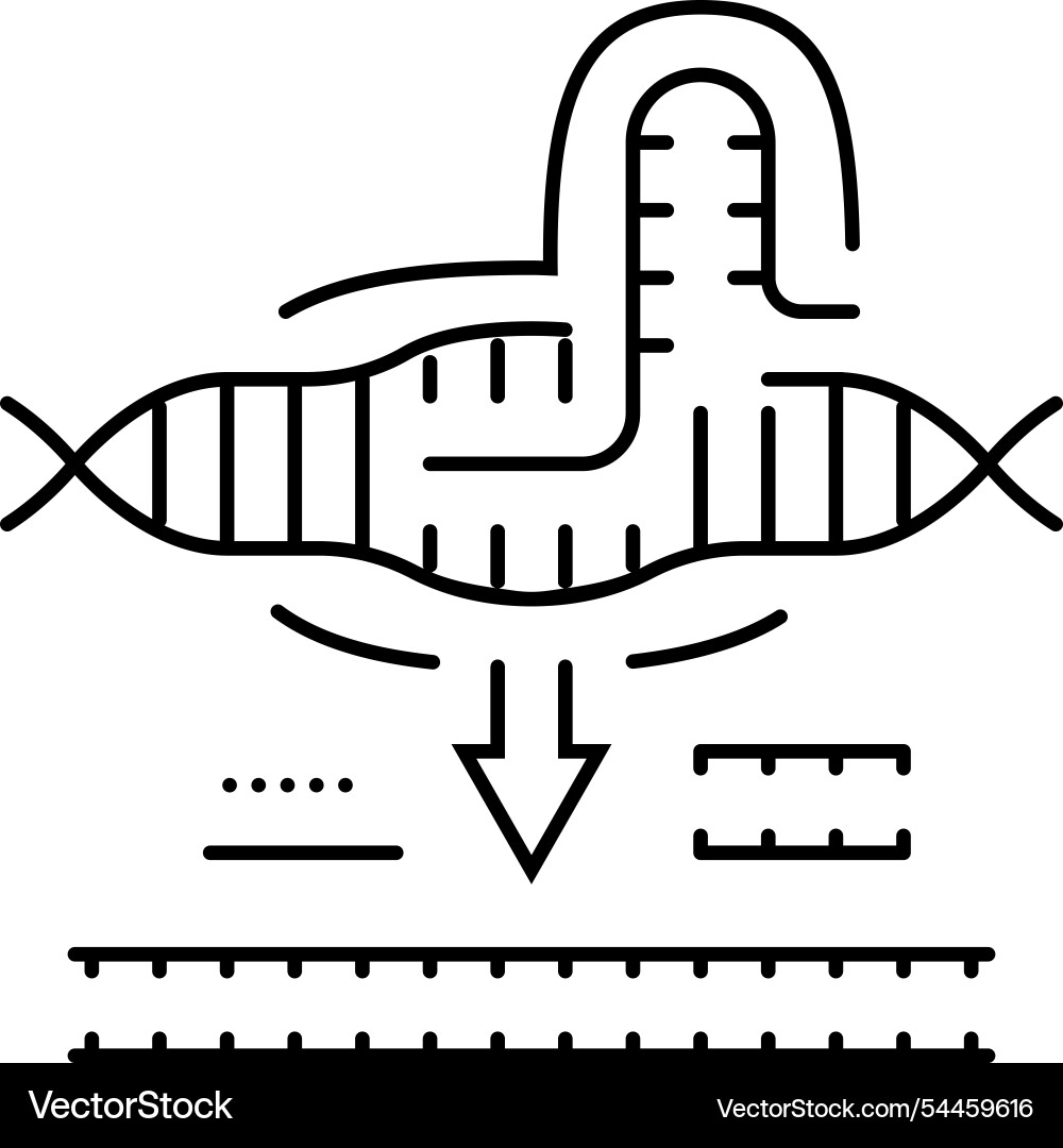 Crispr casediting cryptogenetics line icon Vector Image