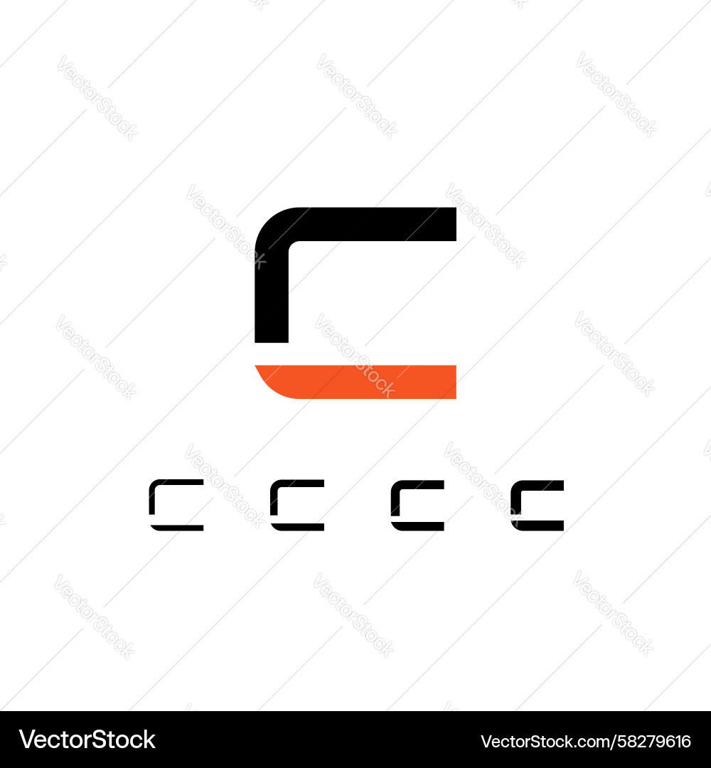 Digital Cyber C Font Set Vector Image