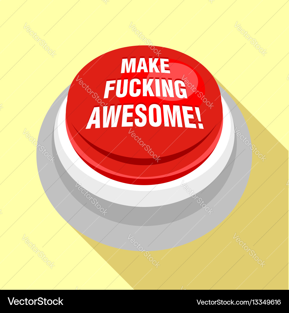 Red button icon flat style Vector Image