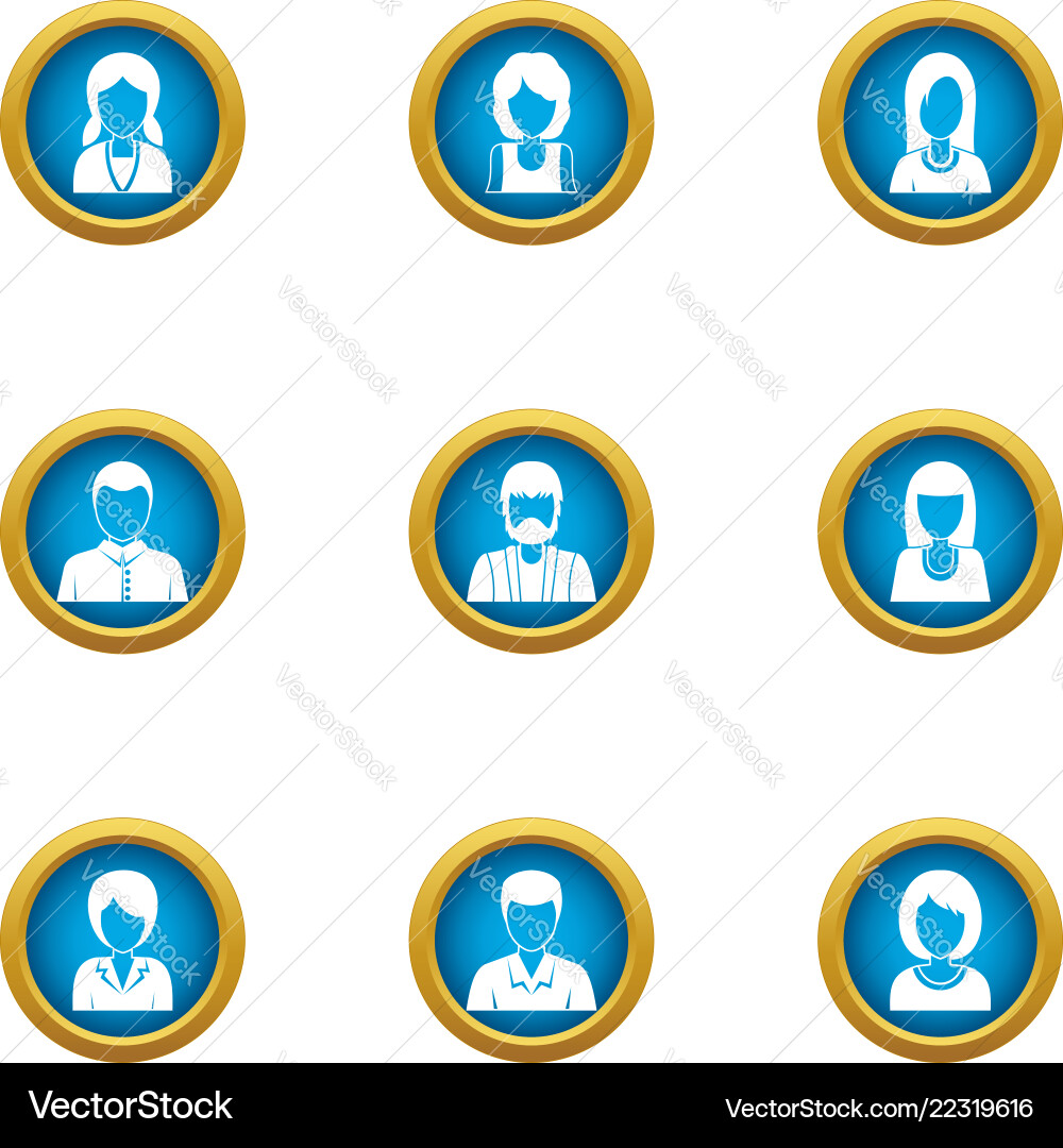 Resident icons set flat style Resident icons set flat style vector image