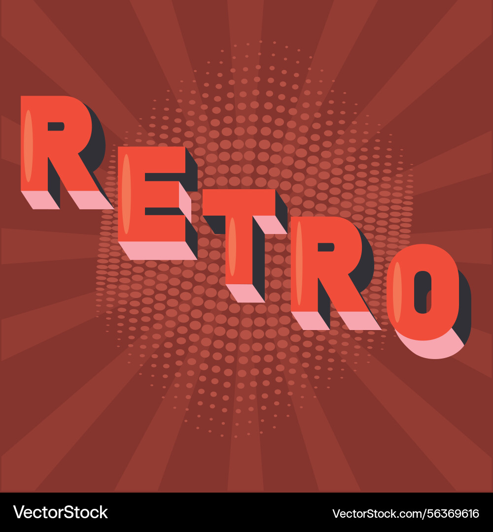 Retro text with dotted pattern Vector Image