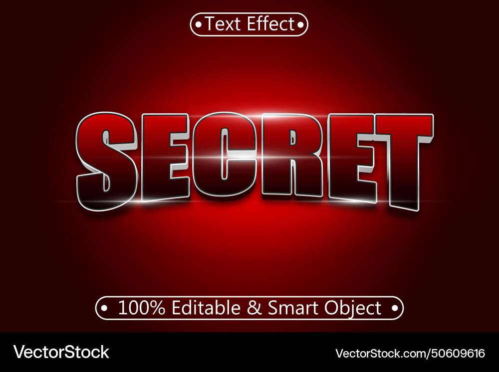 Secret editable text effect 3 dimension emboss Vector Image