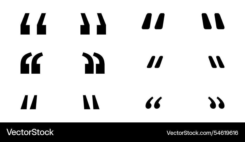 Set of quotation marks icons on white background Vector Image