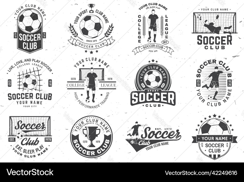 Set of soccer football club badge design Set of soccer football club badge design vector image