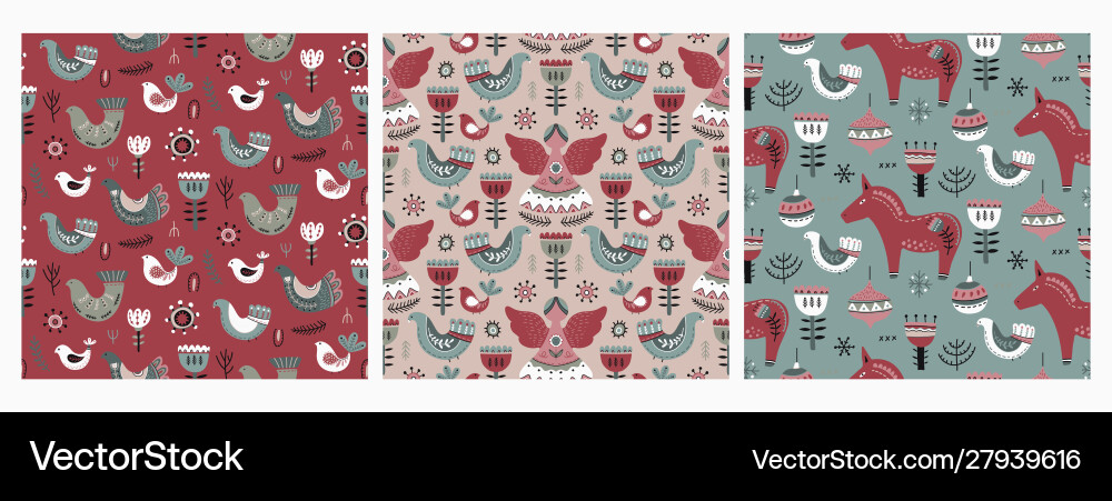 Set three seamless patterns Set three seamless patterns vector image