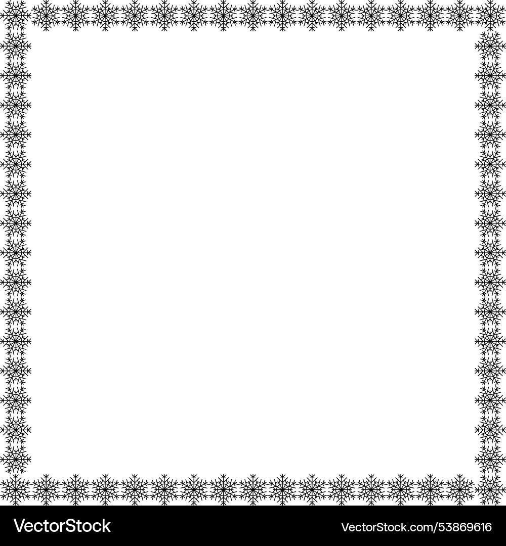 Snowflake square frame winter round Vector Image