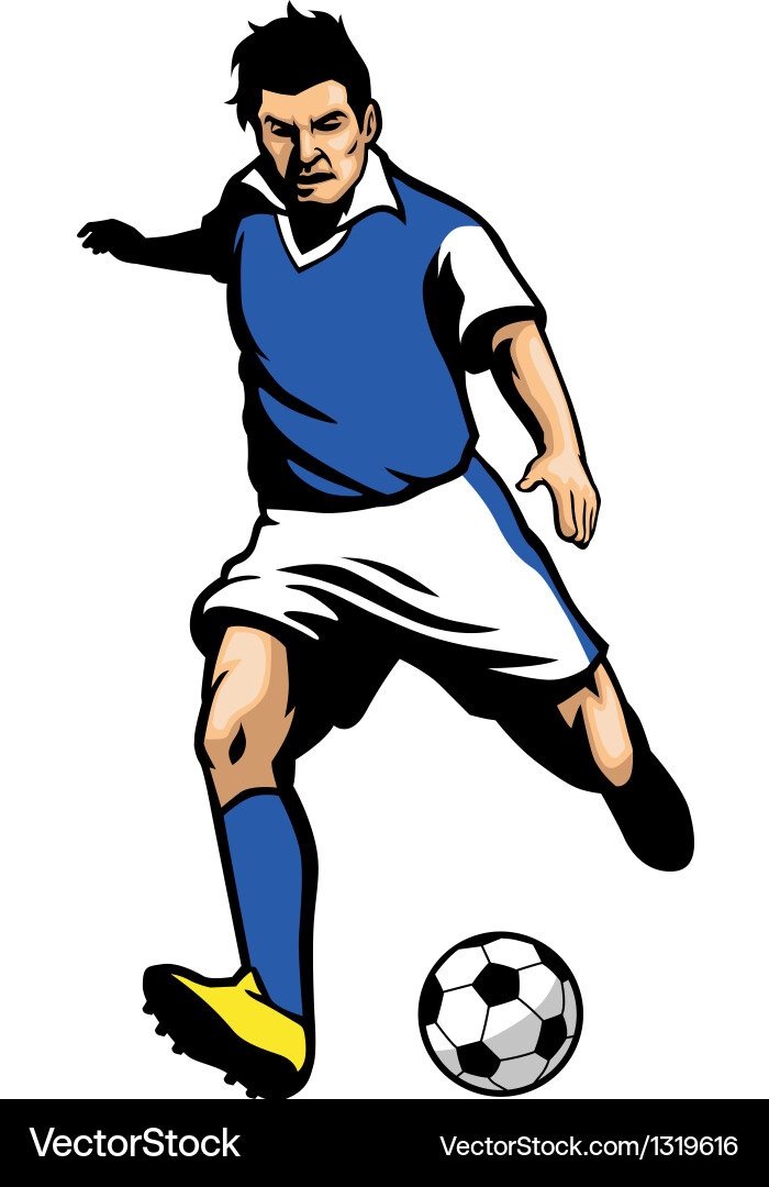 Soccer Player Kicking Ball Clipart