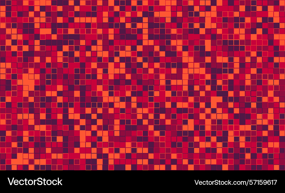 Abstract red and orange pixel mosaic pattern Vector Image