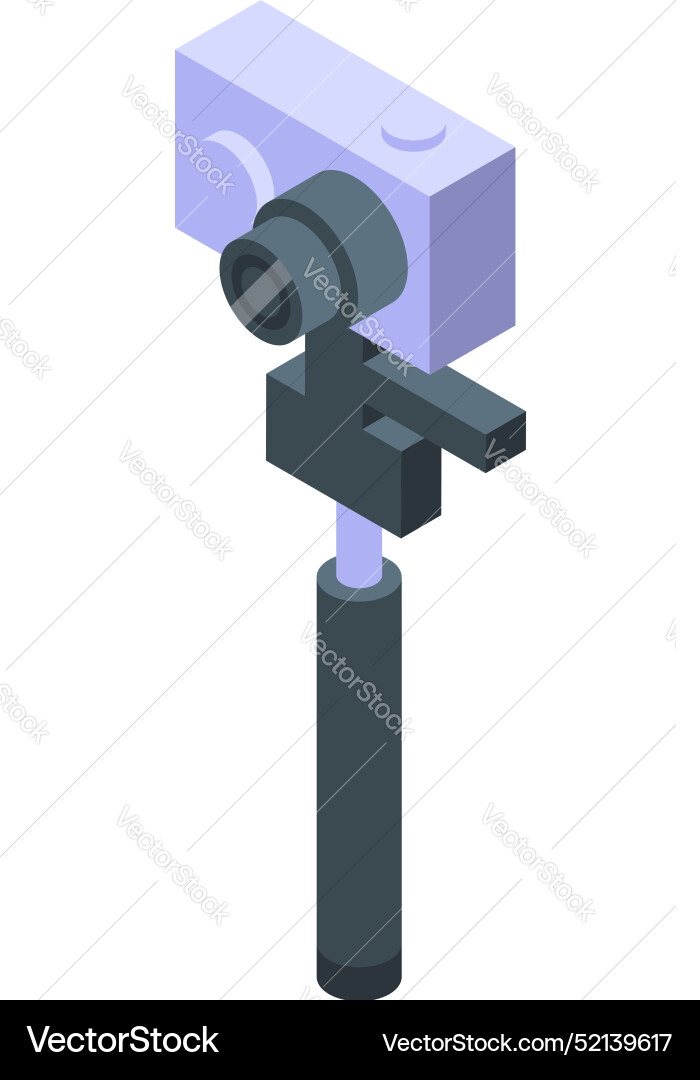 Action camera is streaming video using selfie Vector Image